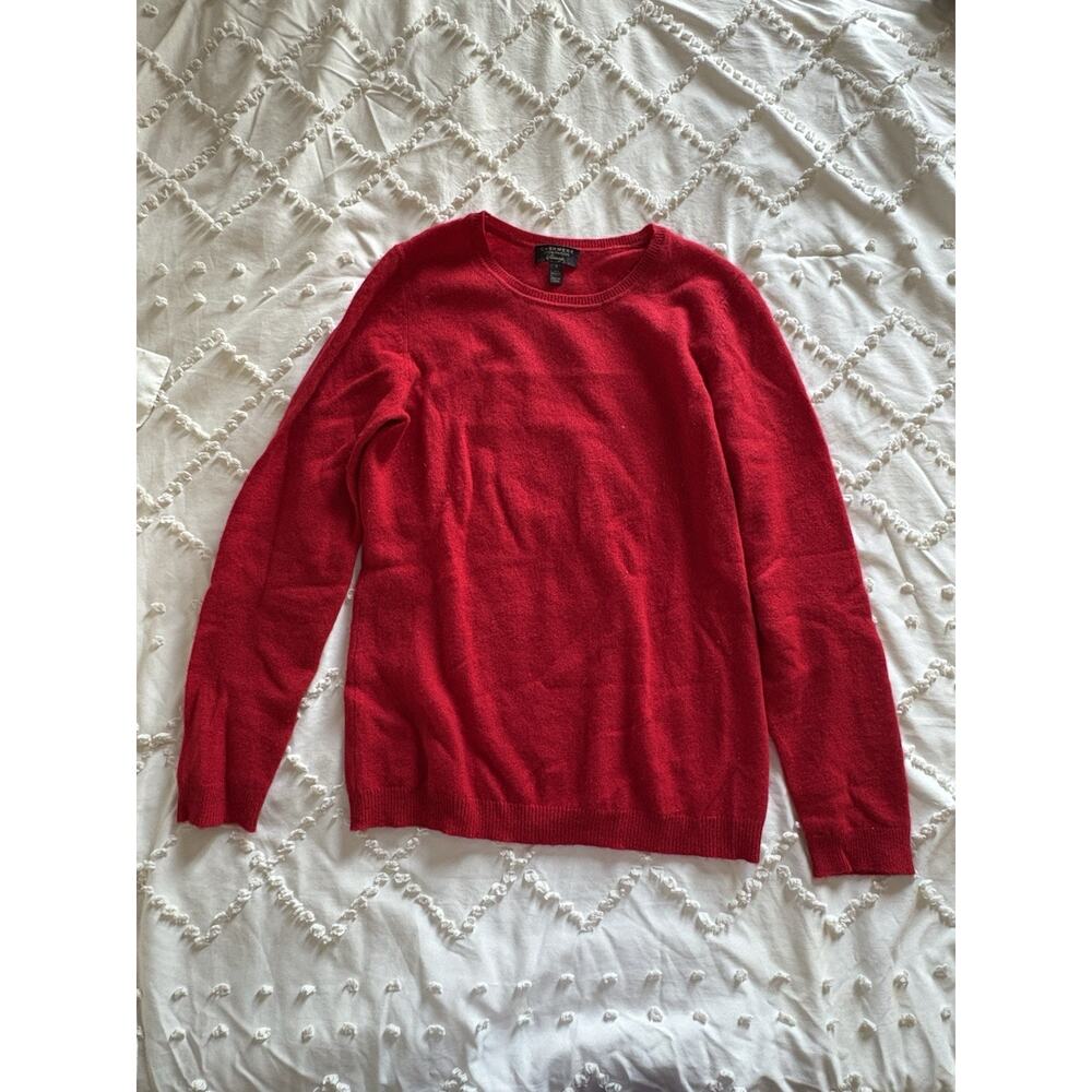 Charter Club Luxury 100% Cashmere Red Crew Neck Sweater Small